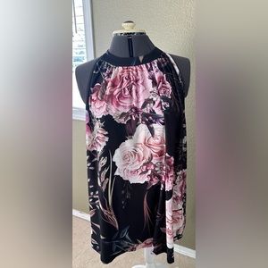 LuveU.Dear Black & Pink floral high neck